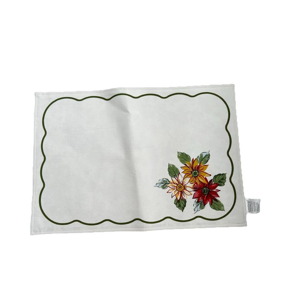 Vintage Longaberger Sunflower Reversible Place Mats Fabric Accessories Set of 2 - Picture 2 of 3